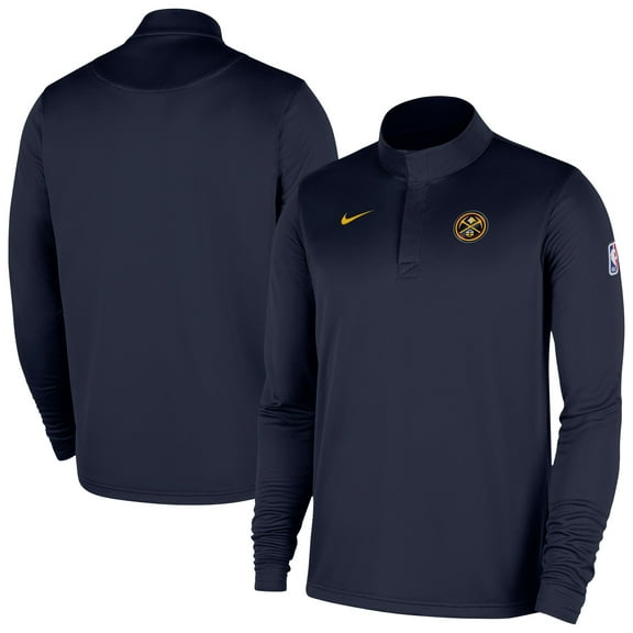 Men's Nike Navy Denver Nuggets 2025/26 Authentic Coaches Quarter-Zip Dri-Fit Top