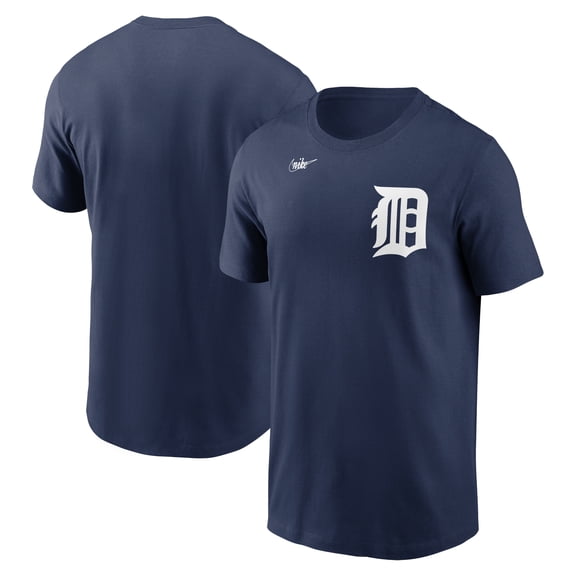 Men's Nike Navy Detroit Tigers Cooperstown Collection Wordmark T-Shirt