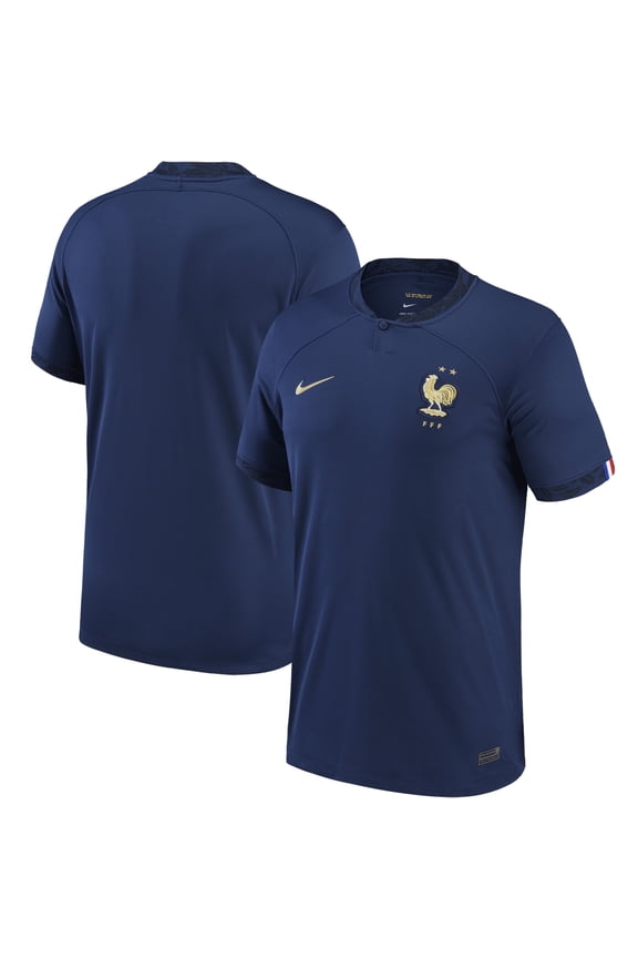 Men's Nike Navy France National Team 2022/23 Home Breathe Stadium Replica Blank Jersey