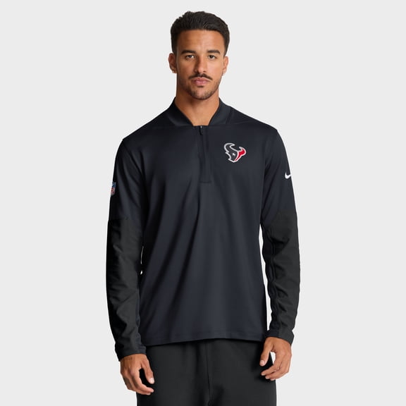 Men's Nike Navy Houston Texans Sideline Dri-FIT Half-Zip Pullover