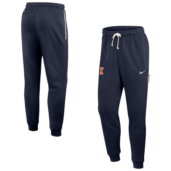 Men's Nike Navy Illinois Fighting Illini 2025 Sideline Standard Issue Dri-FIT Taper Sweatpants