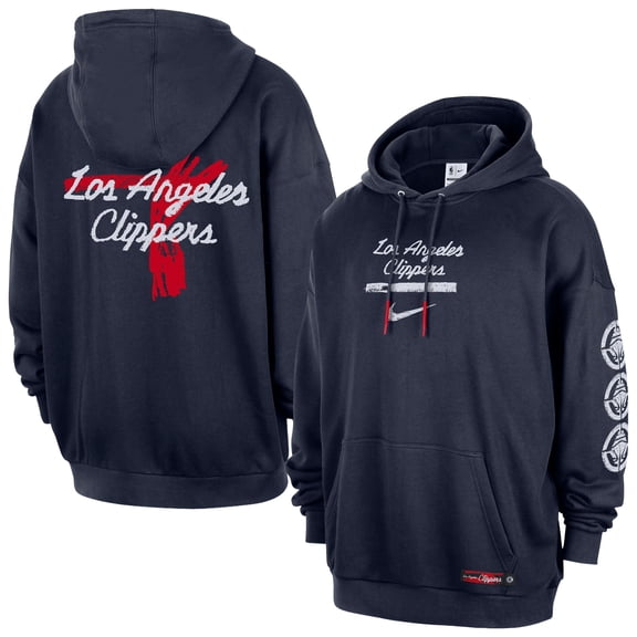 Men's Nike Navy LA Clippers Courtside Club Premium Hoodie