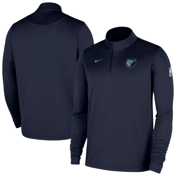 Men's Nike Navy Memphis Grizzlies 2025/26 Authentic Coaches Quarter-Zip Dri-Fit Top