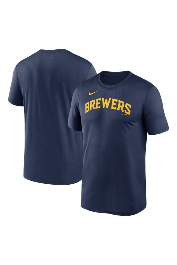 Men's Nike Navy Milwaukee Brewers Legend Fuse Wordmark T-Shirt