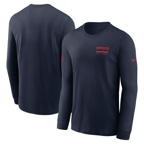 Men's Nike Navy New England Patriots Sideline Dri-FIT Long Sleeve T-Shirt