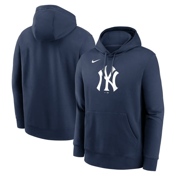 Men's Nike Navy New York Yankees Logo Club Fleece Hoodie