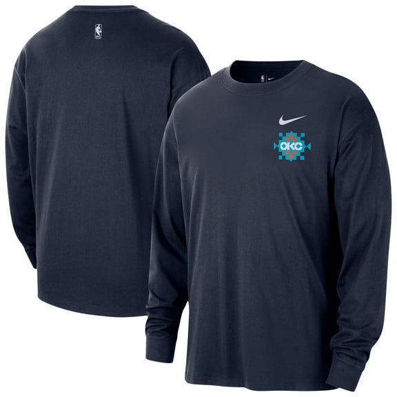 Men's Nike  Navy Oklahoma City Thunder 2025/26 City Edition Remix Essential Logo Long Sleeve T-Shirt