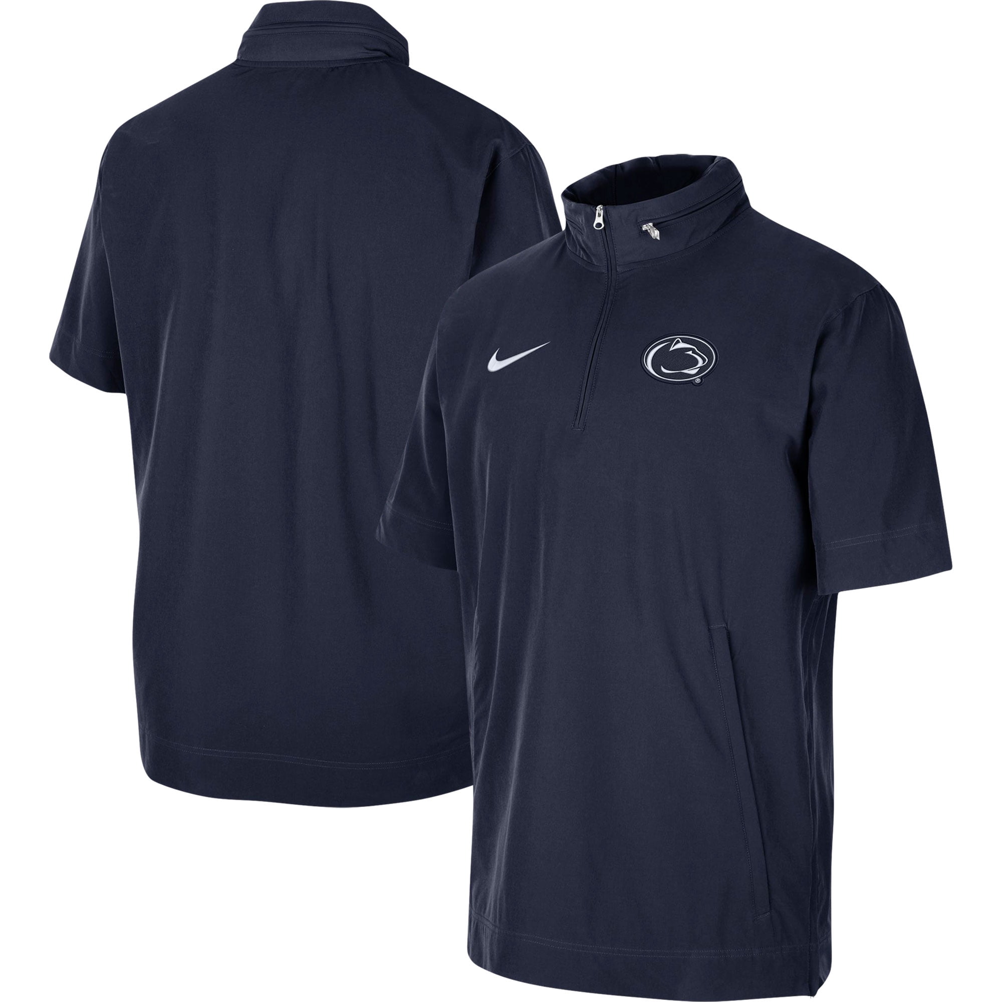 Men s Nike Navy Penn State Nittany Lions Coaches Quarter Zip Short Sleeve Jacket Walmart