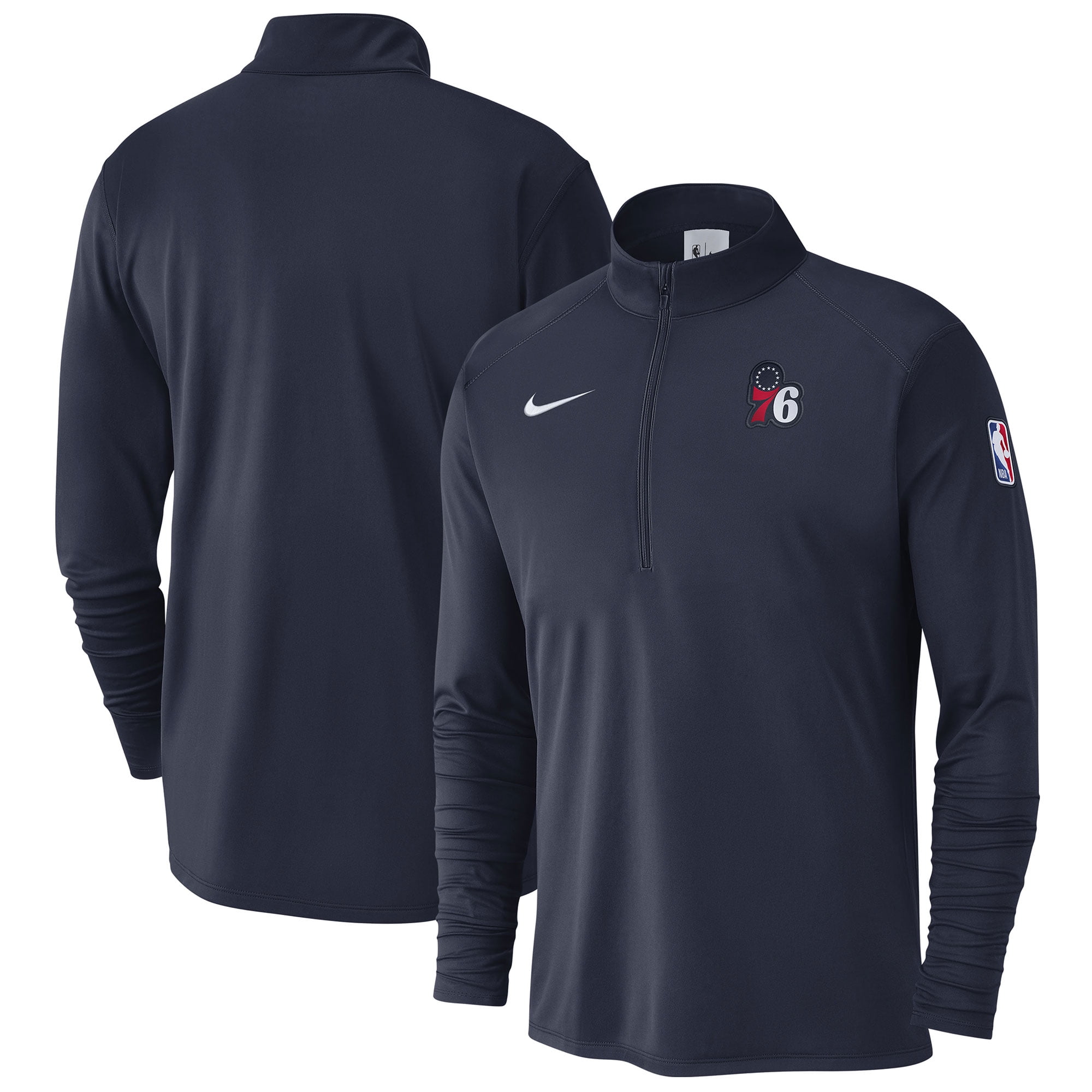 Men s Nike Navy Philadelphia 76ers 2024 25 Courtside Performance Half Zip Top Walmart