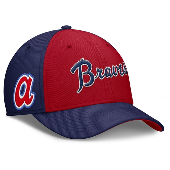 Men's Nike Navy/Red Atlanta Braves Rise Swoosh Performance Flex Hat