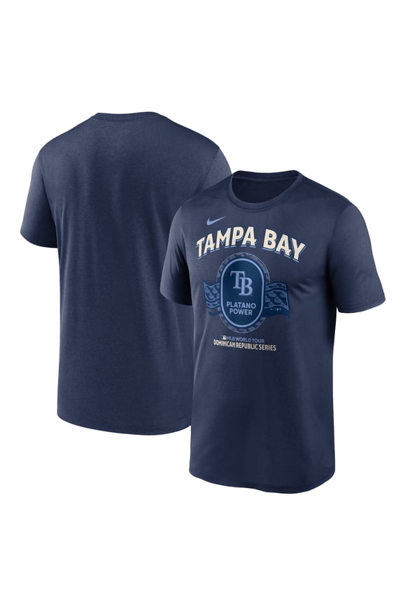 Men's Nike Navy Tampa Bay Rays Dominican Republic Series Legend T-Shirt