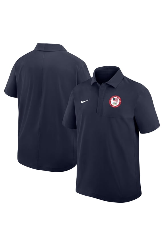 Men's Nike Navy Team USA Woven Polo