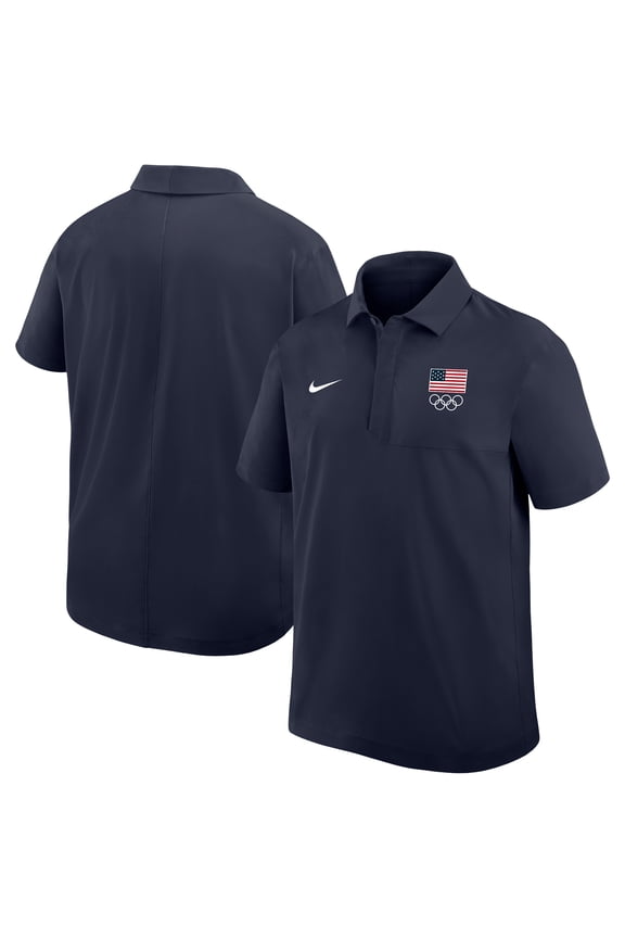 Men's Nike Navy Team USA Woven Polo