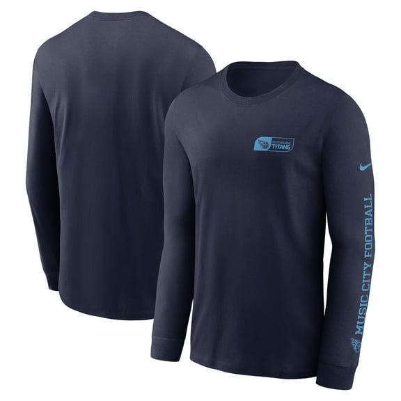 Men's Nike Navy Tennessee Titans All Out Long Sleeve T-Shirt
