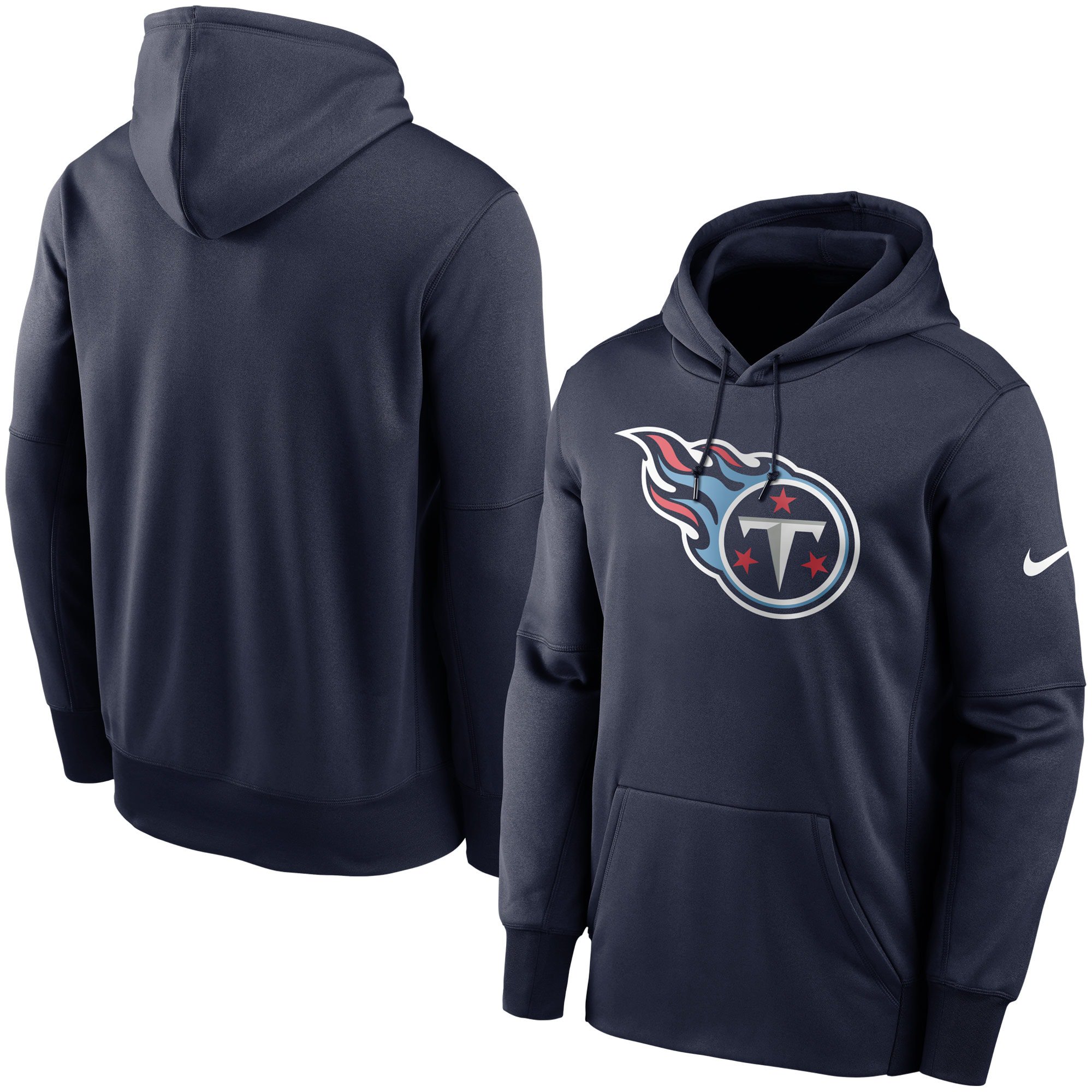 Nike Men's Navy Tennessee Titans Fan Gear Primary Logo Therma Performance  Pullover Hoodie