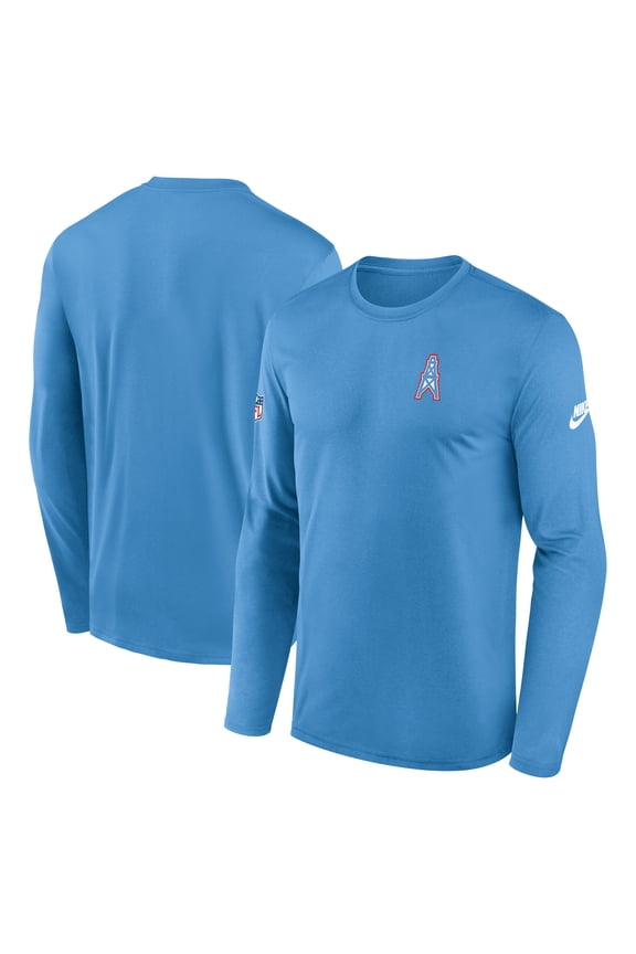 Men's Nike Navy Tennessee Titans Legend Oilers Throwback Dri-FIT Long Sleeve T-Shirt