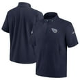 thumbnail image 1 of Men's Nike  Navy Tennessee Titans Sideline Coach Short Sleeve Hoodie Quarter-Zip Jacket, 1 of 3