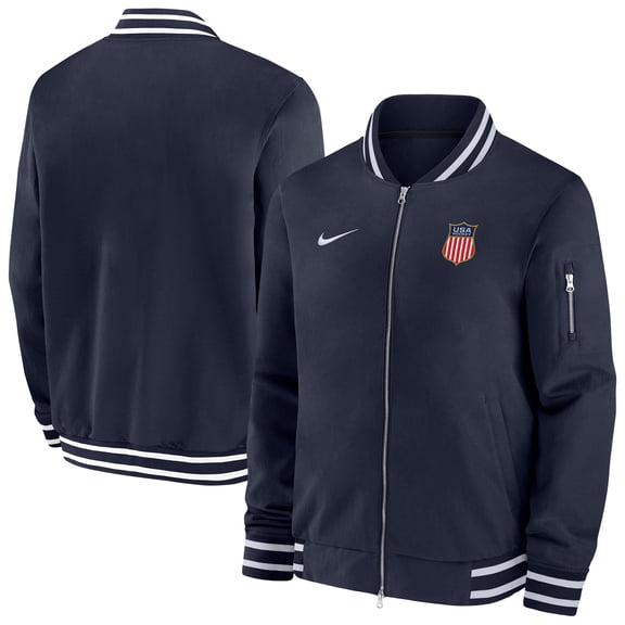 Men's Nike Navy US Hockey 2026 Full-Zip Bomber Jacket
