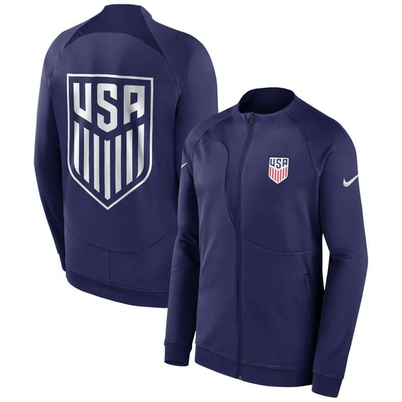 Men's Nike Navy USMNT 2022 Academy Pro Anthem Performance Raglan Full-Zip Jacket
