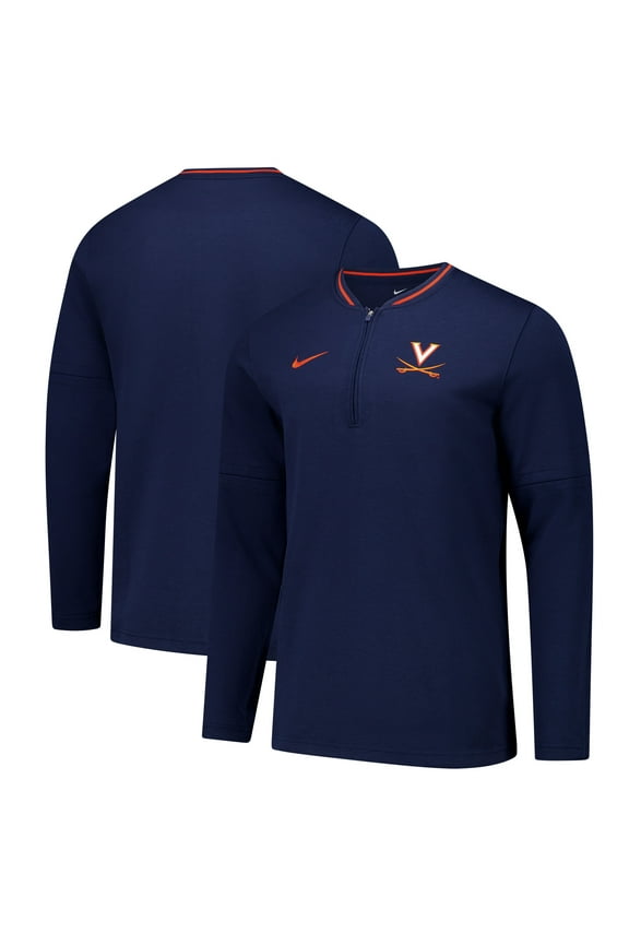 Men's Nike Navy Virginia Cavaliers Coaches Quarter-Zip Jacket