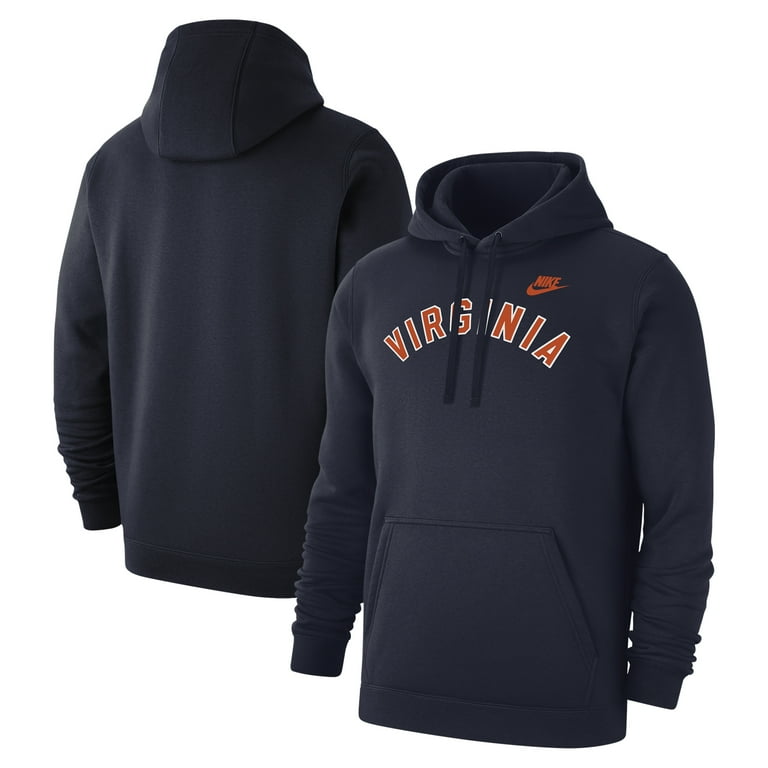 Men s Nike Navy Virginia Cavaliers Vintage Block Wordmark Club Fleece Pullover Hoodie Walmart