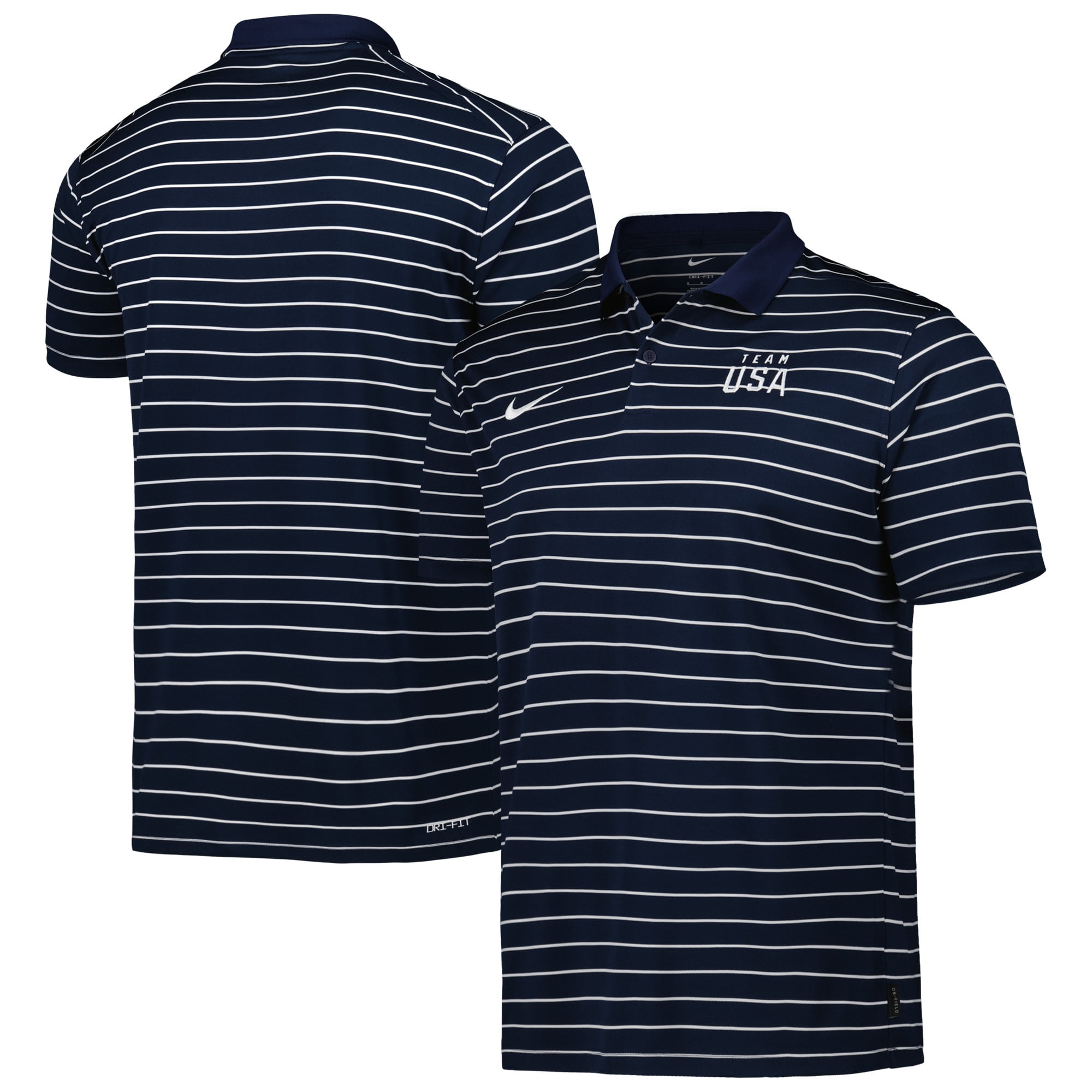 Men s Nike Navy White Team USA Victory Striped Performance Polo Walmart