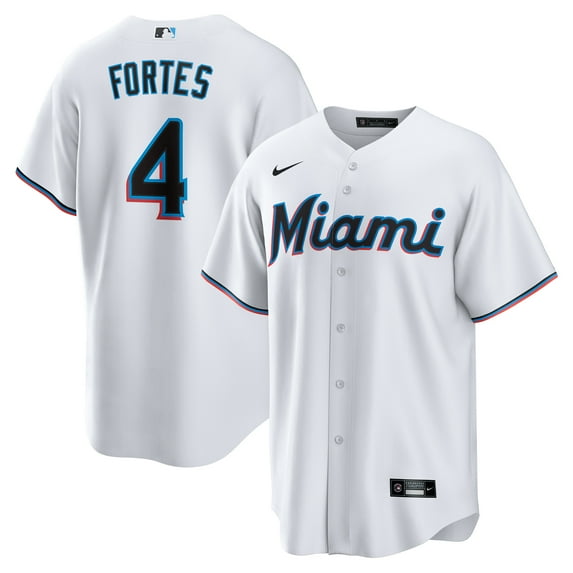 Men's Nike Nick Fortes White Miami Marlins Home Replica Jersey