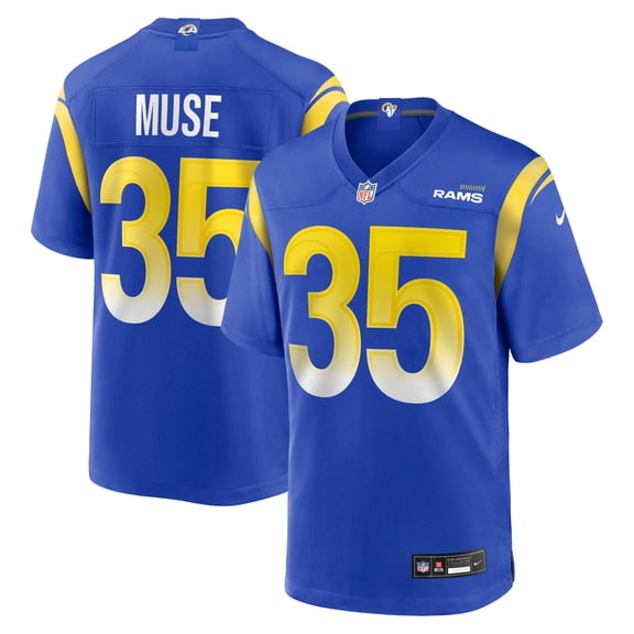 Men's Nike Nick Muse  Royal Los Angeles Rams Team Game Jersey