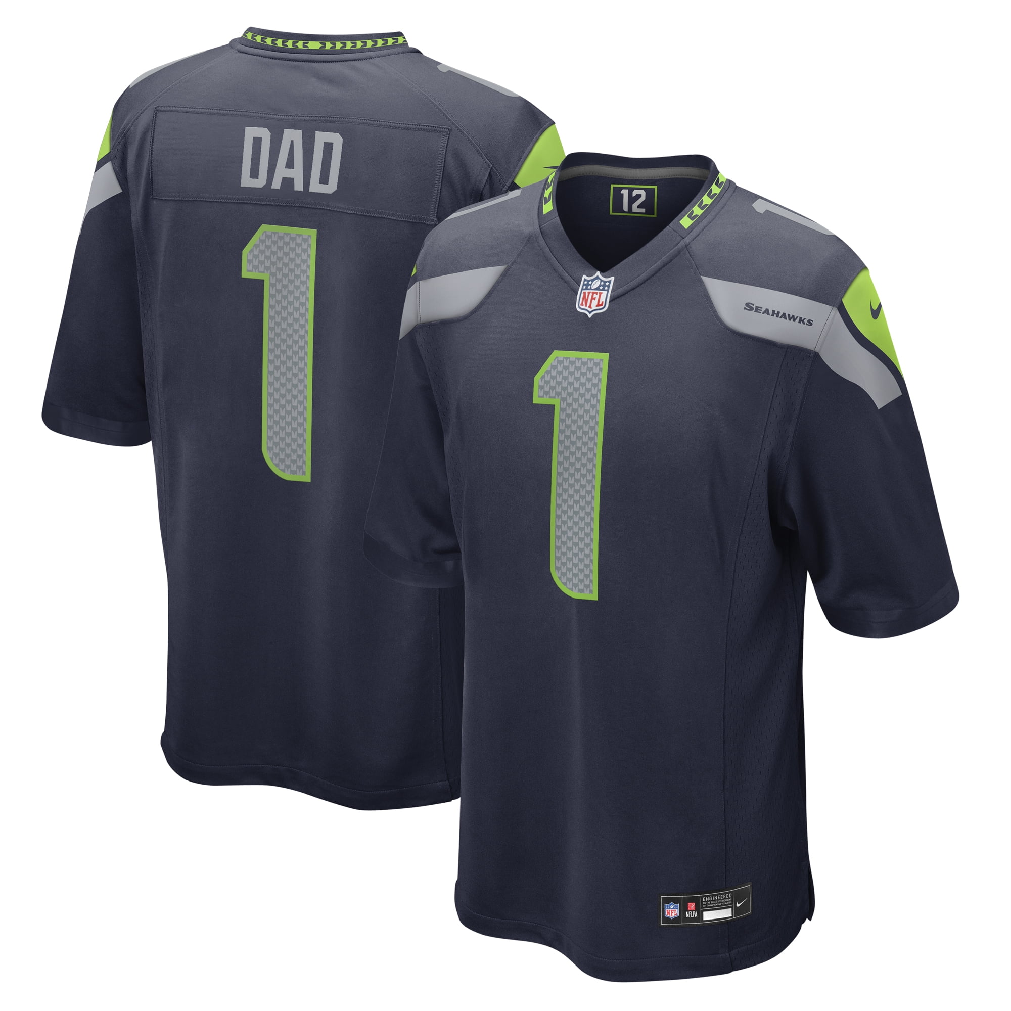 Men's Nike Number 1 Dad College Navy Seattle Seahawks Game Jersey -  Walmart.com