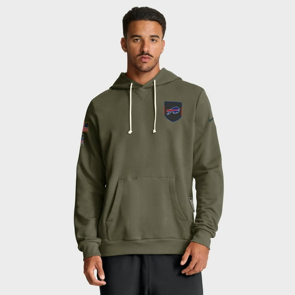 Men's Nike Olive Buffalo Bills 2025 Salute to Service Sideline Standard Issue Dri-FIT Hoodie