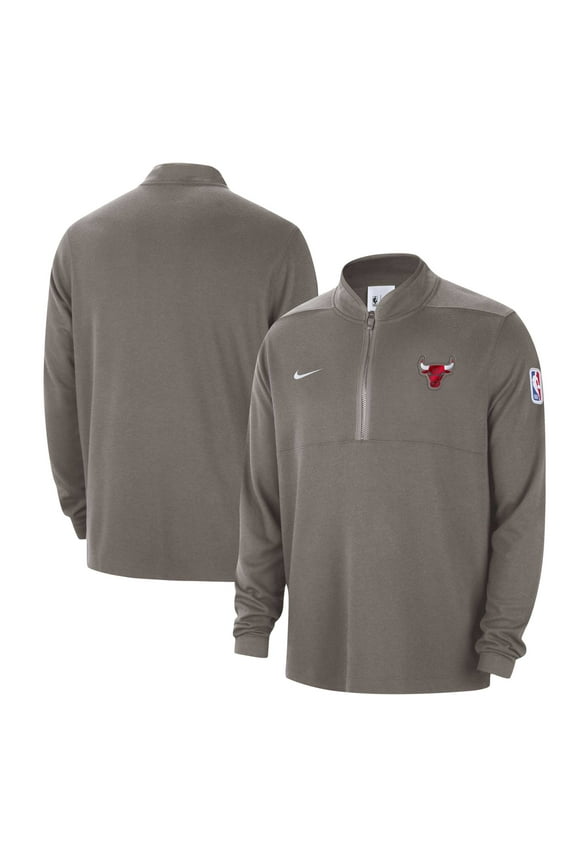 Men's Nike Olive Chicago Bulls Authentic Performance Half-Zip Jacket