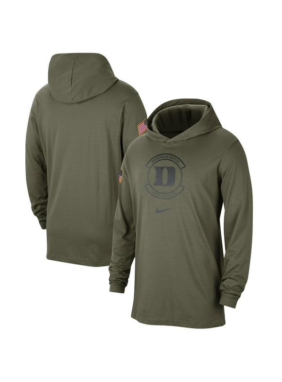 Men's Nike  Olive Duke Blue Devils Military Pack Long Sleeve Hoodie T-Shirt