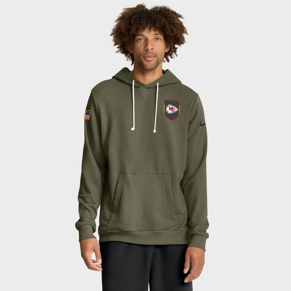 Men's Nike Olive Kansas City Chiefs 2025 Salute to Service Sideline Standard Issue Dri-FIT Hoodie