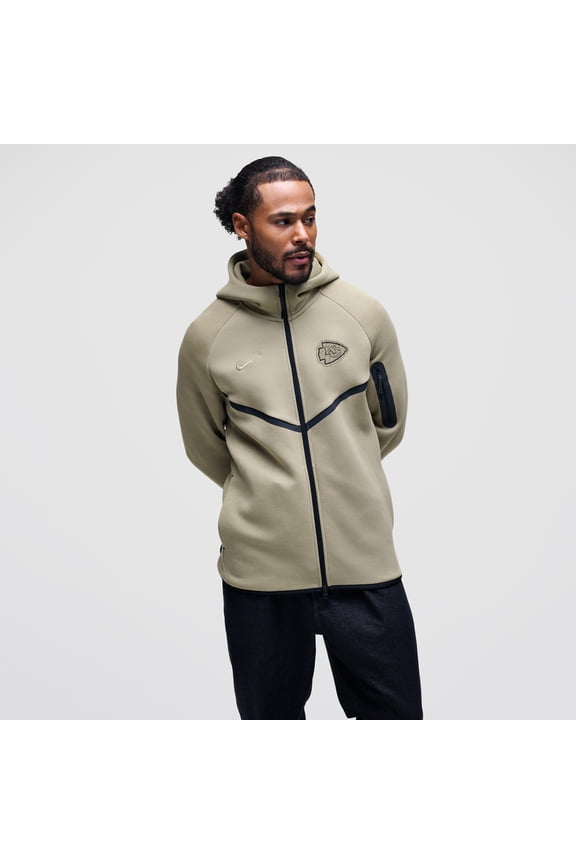 Men's Nike Olive Kansas City Chiefs Tech Fleece Raglan Full-Zip Windrunner Hoodie