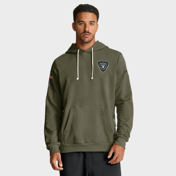 Men's Nike Olive Las Vegas Raiders Big & Tall 2025 Salute to Service Sideline Dominant Force Dri-FIT Hoodie