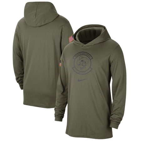 Men's Nike Olive Oklahoma State Cowboys Military Pack Long Sleeve Hoodie T-Shirt