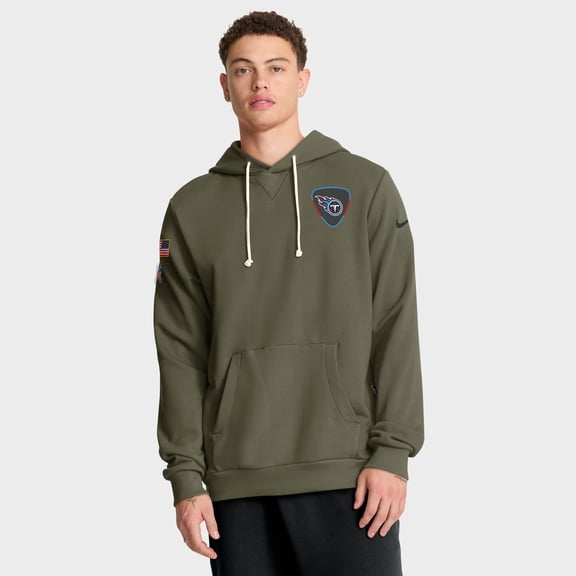 Men's Nike Olive Tennessee Titans 2025 Salute to Service Sideline Standard Issue Dri-FIT Hoodie