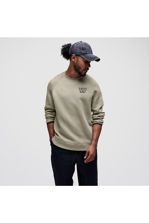 Men's Nike Olive Washington Commanders Tech Fleece Raglan Sweatshirt
