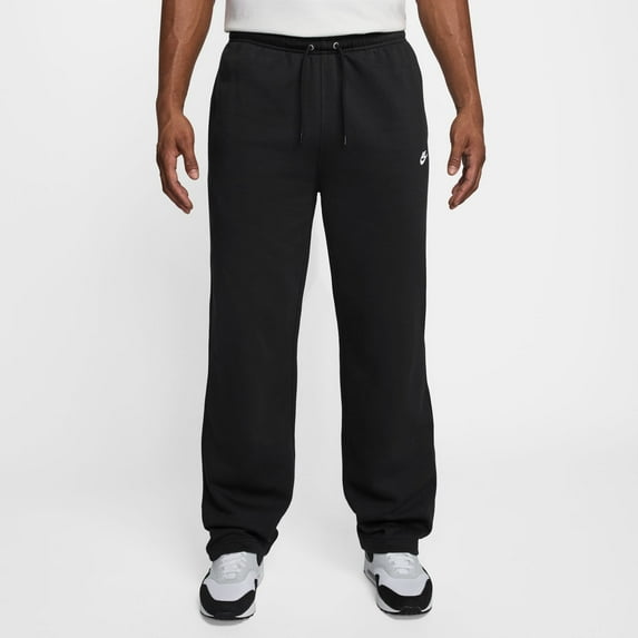 Nike Club Men's Open-Hem Fleece Pants, Black, Medium