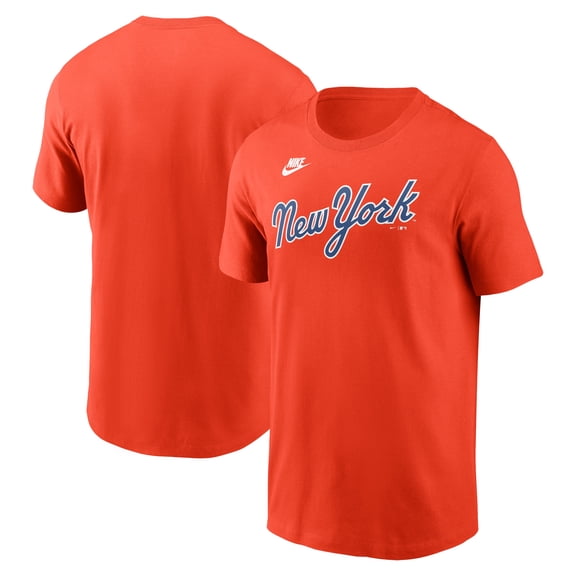 Men's Nike Orange New York Mets Cooperstown Collection Wordmark T-Shirt