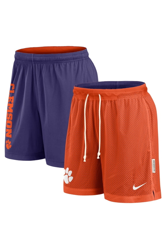 Men's Nike Orange/Purple Clemson Tigers Courtside Standard Issue Dri-FIT Reversible Shorts