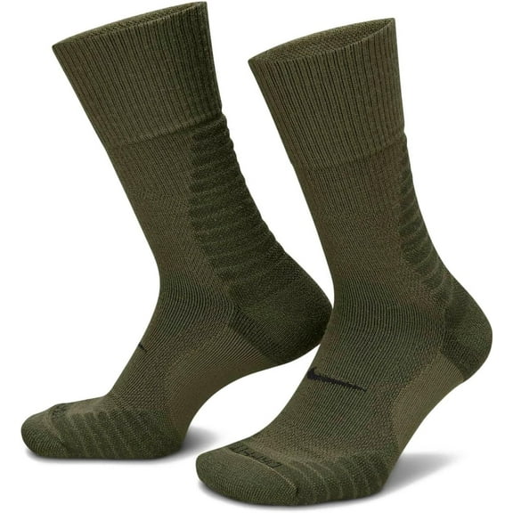 Men's Nike Outdoor Cushioned Crew Socks Color: Olive Size: Large