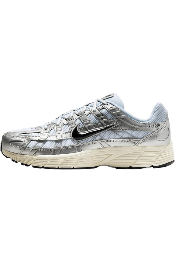 Men's Nike P-6000 White/Black-Metallic Silver (CD6404 105) - 9
