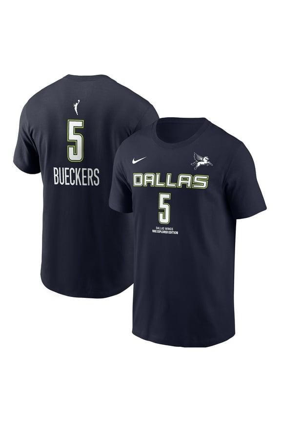 Men's Nike Paige Bueckers Navy Dallas Wings 2025 WNBA Draft Explorer Edition Name & Number T-Shirt