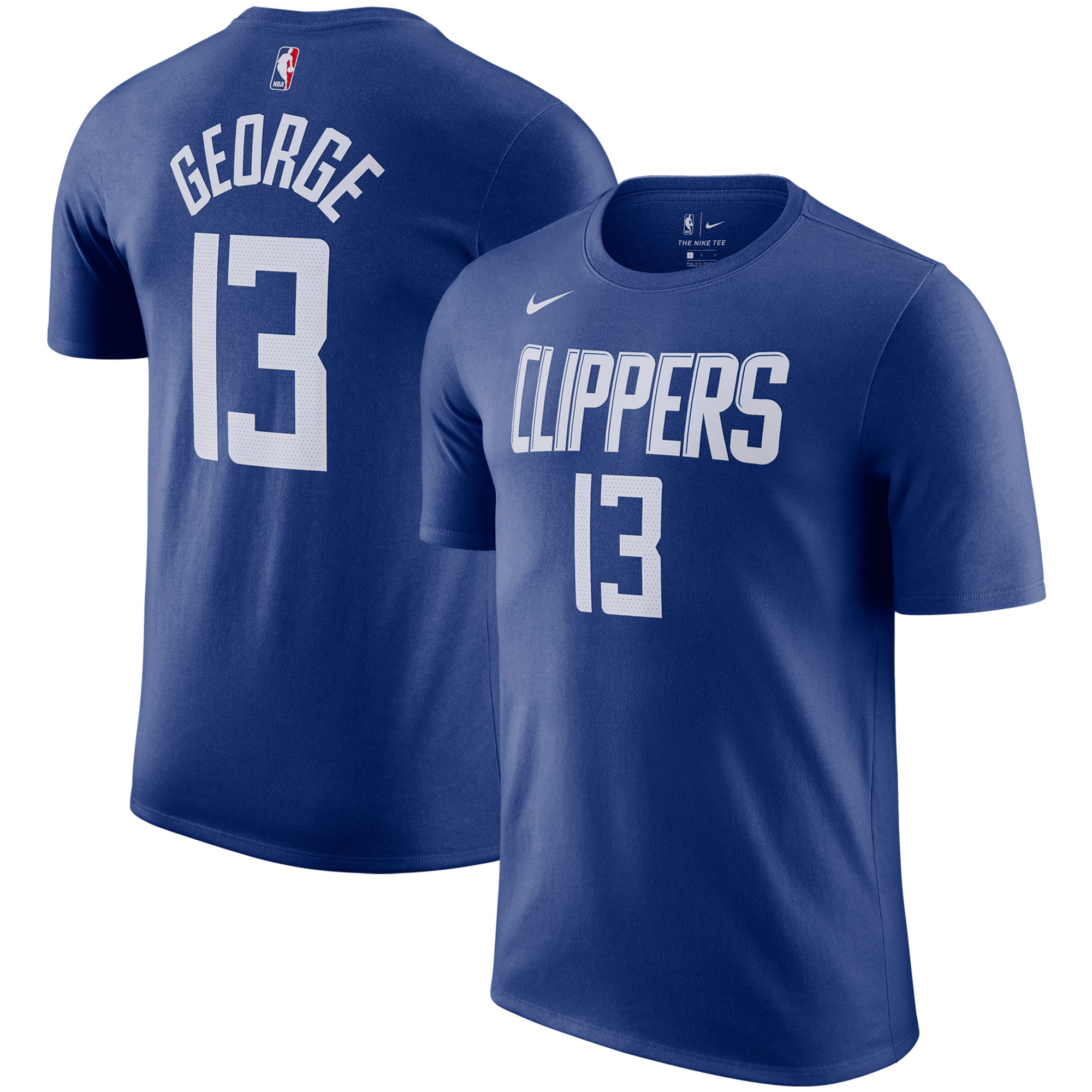 Men's Nike Paul George Royal La Clippers Name & Number T-Shirt