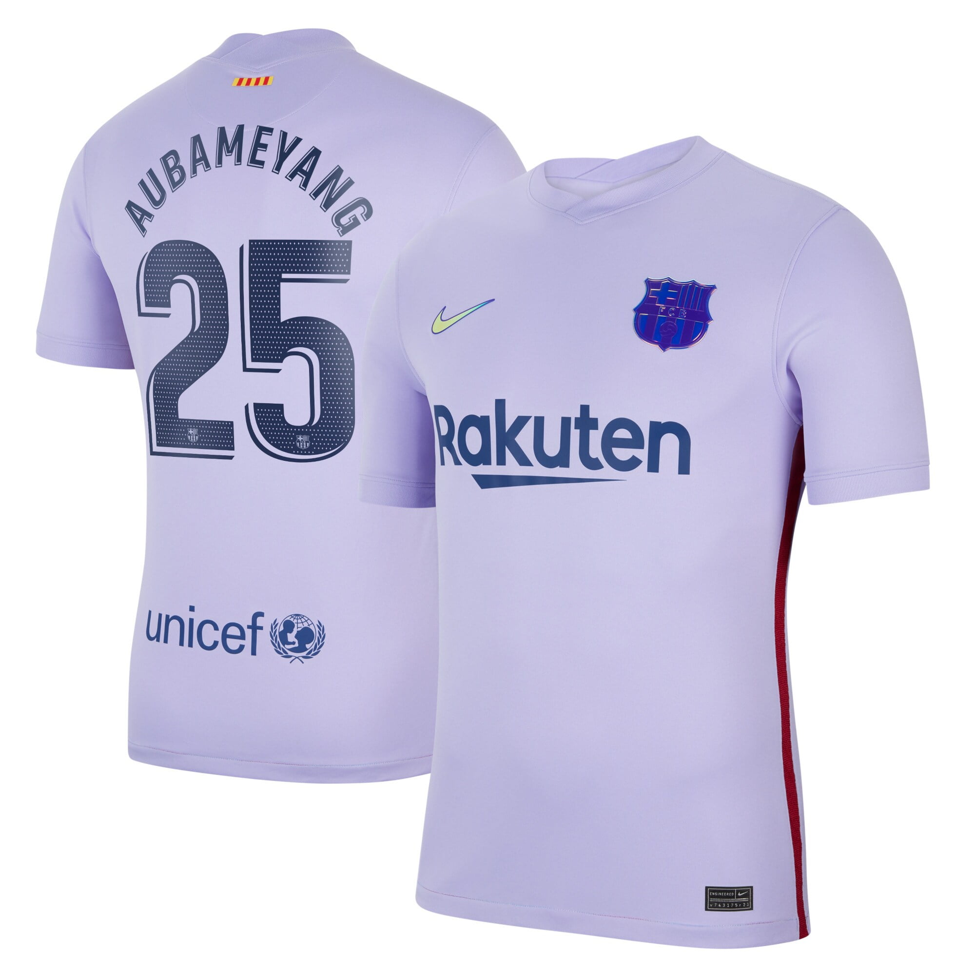 Men s Nike Pierre Emerick Aubameyang Purple Barcelona 2021 22 Away