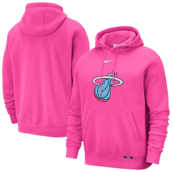 Men's Nike Pink Miami Heat 2025/26 City Edition Essential Logo Remix Hoodie
