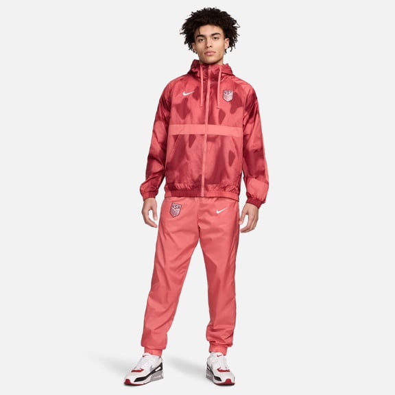 Men's Nike Pink USMNT 2024 Raglan Full-Zip Hoodie Track Suit