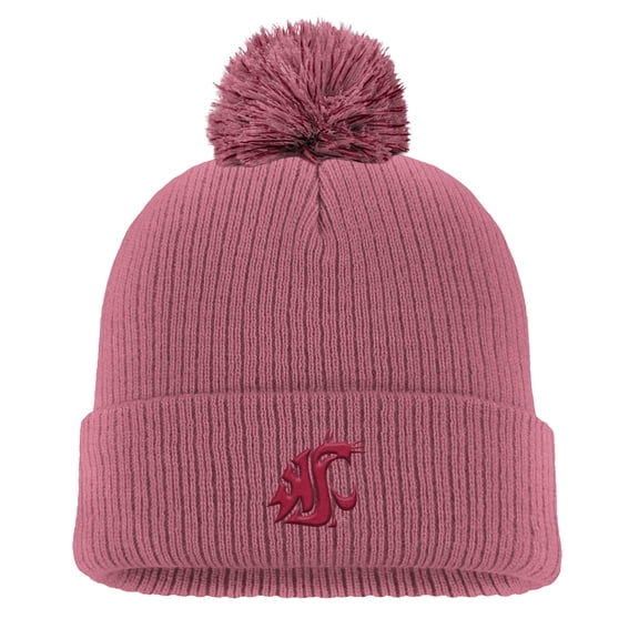 Men's Nike Pink Washington State Cougars Tonal Peak Cuffed Knit Hat with Pom