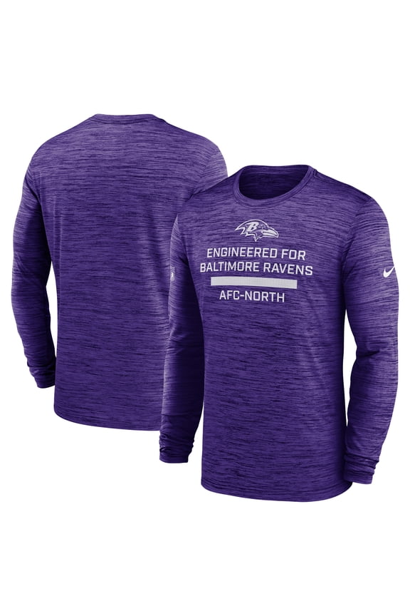 Men's Nike Purple Baltimore Ravens Sideline Velocity Performance Long Sleeve T-Shirt